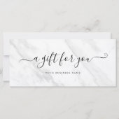 Geschenkgutschein aus weißem Marmor (Vorderseite)