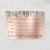 Geschenkgutschein Beauty Shop Haarnagel Rose Gold Visitenkarte (Rückseite)