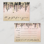 Geschenkgutschein Beauty Shop Haarnails Glam Tropf Visitenkarte (Vorne/Hinten)