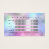 Geschenkgutschein Blaurosa Lash Extension Makeup (Rückseite)