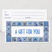 Geschenkgutschein "Blue Mediterranea tiles" (Vorne/Hinten)