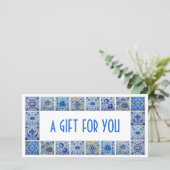 Geschenkgutschein "Blue Mediterranea tiles" (Stehend Vorderseite)