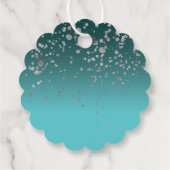 Geschenkgutschein | Blue Silver Confetti Geschenkanhänger (Rückseite)