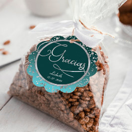 Geschenkgutschein | Blue Silver Confetti Geschenkanhänger