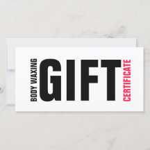 Geschenkgutschein "Body Waxing" Fett rosa Buchstab
