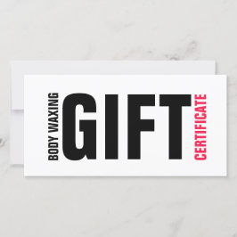 Geschenkgutschein "Body Waxing" Fett rosa Buchstab Dankeskarte