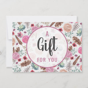Geschenkgutschein Boho Chic Rustikaler Federpfeil