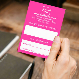 Geschenkgutschein "Business Pink" Begleitkarte
