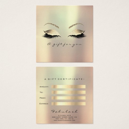 Geschenkgutschein Champaions Gold Lashes Makeup Gl (Vorne & Hinten)
