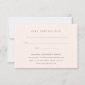 Geschenkgutschein "Chic Watercolor Blush Rosa" Einladung (Rückseite)