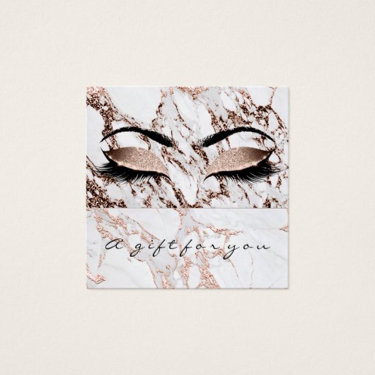 Geschenkgutschein Copper-Marmor Glitzer Lash Makeu (Vorderseite)