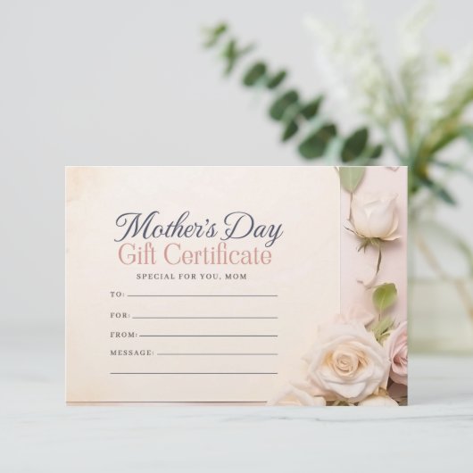 Geschenkgutschein der modernen Blumenmutter (Stehend Vorderseite)