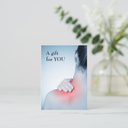 Geschenkgutschein eines modernen Massagetherapeute Rabattkarte (Stehend Vorderseite)