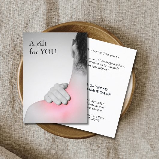 Geschenkgutschein eines modernen Massagetherapeute Rabattkarte