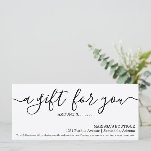 Geschenkgutschein | Einfach richtig (Stehend Vorderseite)