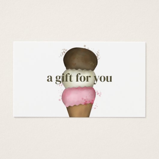 Geschenkgutschein Eiscreme Business Custom (Vorderseite)