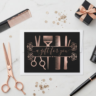 Geschenkgutschein Elegante Roségold-Schere Folie