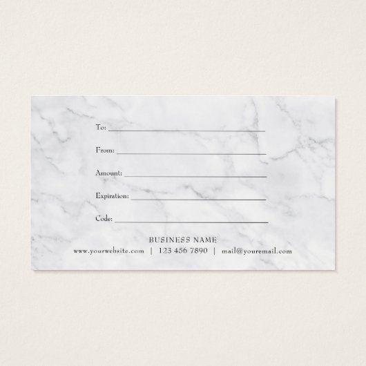 Geschenkgutschein "Elegante Woodland Garland Marmo (Rückseite)