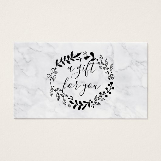 Geschenkgutschein "Elegante Woodland Garland Marmo (Vorderseite)