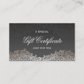 Geschenkgutschein - Eleganter Vintager SilberDamas Rabattkarte (Vorderseite)