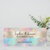 Geschenkgutschein "Eleganto Iridescent and Pearl F Einladung (Stehend Vorderseite)