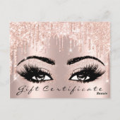 Geschenkgutschein Eyelashes Confetti Makeup Glam Postkarte (Rückseite)