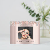 Geschenkgutschein Feiertage Schönheit Rose Makeup  Postkarte (Stehend Vorderseite)