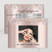 Geschenkgutschein Feiertage Schönheit Rose Makeup  Postkarte (Vorne/Hinten)