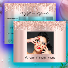 Geschenkgutschein Feiertage Schönheit Rose Makeup 