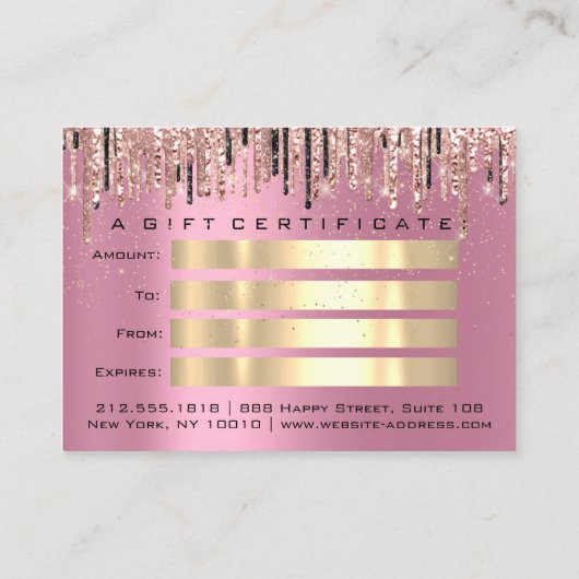 Geschenkgutschein Friseur Friseursalon Rosa Visitenkarte (Rückseite)