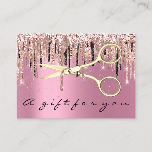 Geschenkgutschein Friseur Friseursalon Rosa Visitenkarte (Vorderseite)