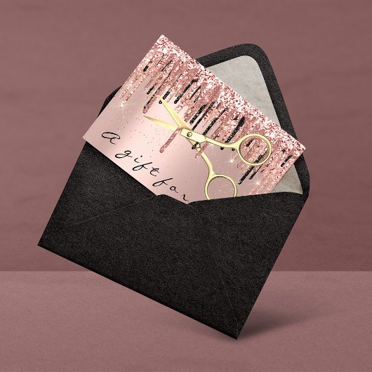 Geschenkgutschein Friseur Friseursalon Rose Visitenkarte
