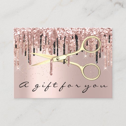 Geschenkgutschein Friseur Friseursalon Rose Visitenkarte (Vorderseite)