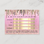 Geschenkgutschein Friseur Glitzer Gold-Makeup Visitenkarte (Rückseite)