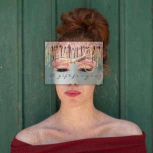 Geschenkgutschein Friseur Rose Blue Makeup Lash Visitenkarte