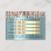 Geschenkgutschein Friseur Rose Blue Makeup Lash Visitenkarte (Rückseite)