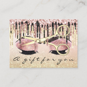 Geschenkgutschein Friseur Rose Blus Makeup Lash Visitenkarte