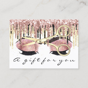 Geschenkgutschein Friseur Rose Gold Makeup Witz Visitenkarte