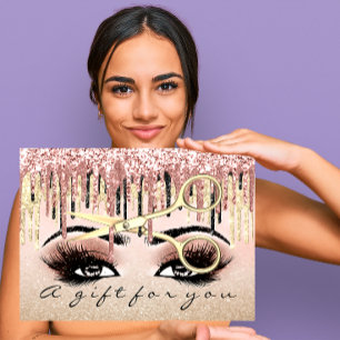 Geschenkgutschein Friseur Rose Lux Gold Makeup Visitenkarte
