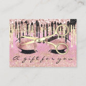 Geschenkgutschein Friseur Rose Rosa Makeup Lash Visitenkarte (Vorderseite)