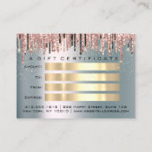 Geschenkgutschein Friseur Rose Smoky Blue Visitenkarte (Rückseite)