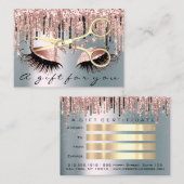 Geschenkgutschein Friseur Rose Smoky Blue Visitenkarte (Vorne/Hinten)