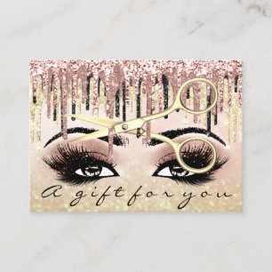 Geschenkgutschein Friseur Rose Vip Gold Makeup Visitenkarte