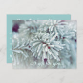 Geschenkgutschein "Frosty Pine Bough Holiday" Postkarte (Vorne/Hinten)