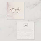 Geschenkgutschein für Abstraktes Gold Lila Logo Quadratische Visitenkarte (Vorne/Hinten)