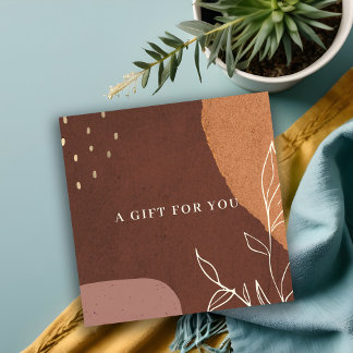 Geschenkgutschein für abstraktes Rostblätterblatt Quadratische Visitenkarte