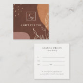 Geschenkgutschein für abstraktes Rostopfen-Folio Quadratische Visitenkarte (Vorne/Hinten)