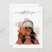 Geschenkgutschein für afroamerikanische Erntedank (Vorne/Hinten)