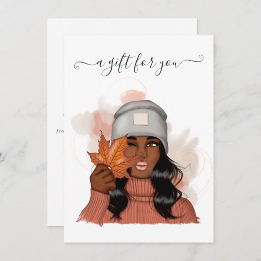 Geschenkgutschein für afroamerikanische Erntedank (Vorne/Hinten)