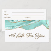 Geschenkgutschein für Aquamarine (Vorne/Hinten)